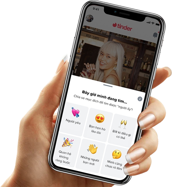 Trải nghiệm Tinder trên điện thoại