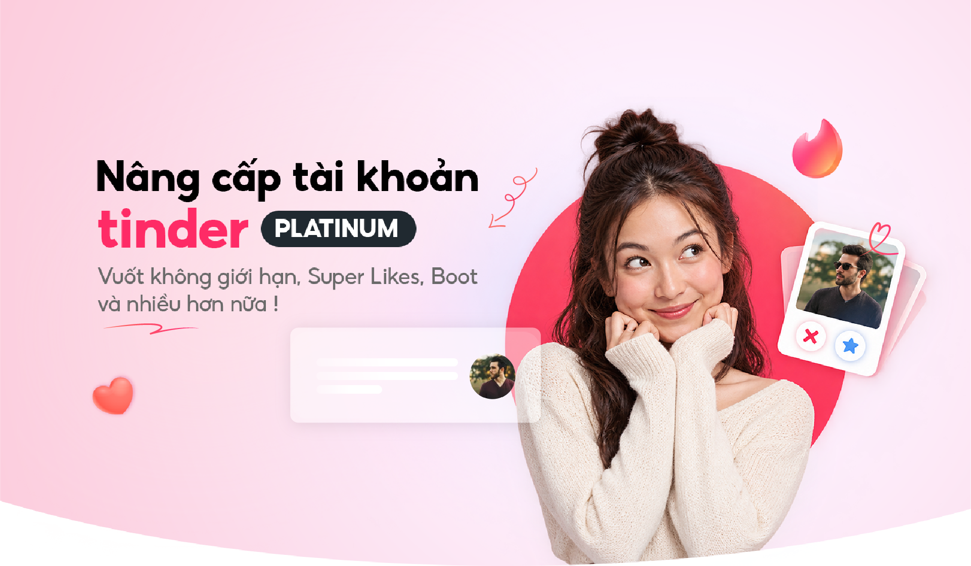 Nâng cấp tài khoản Tinder Platinum